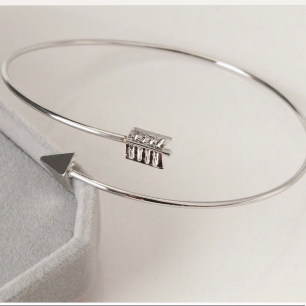 Silver arrow wrap bangle